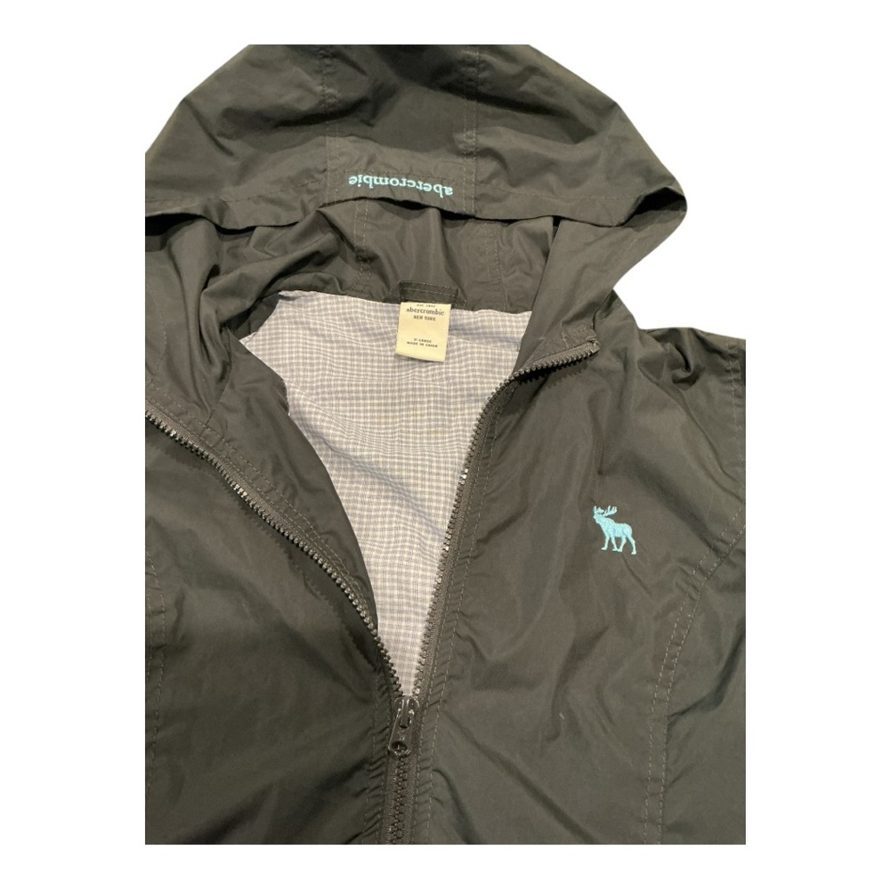Abercrombie & Fitch Boys Hooded Zip Jacket Dark Olive Green Size XL (Youth) - Picture 6 of 6